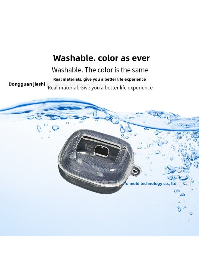 Suitable For JBL LIVE BEAM 3 Colorful Pod Earphone Protective Cover TPU Transparent Shell Explosion-proof Tempered Film-Colour:Tpu Transparent Split-Model:Beam 3 Colorful Pod
