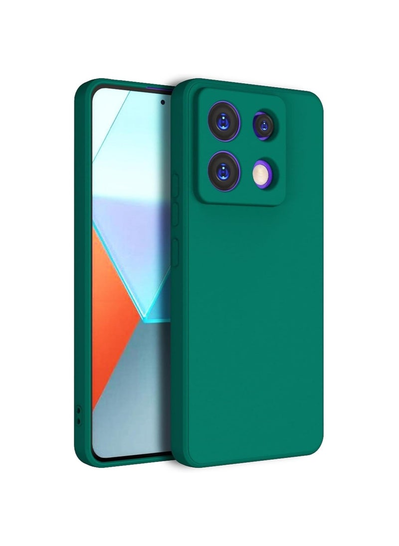 Liquid Gel Rubber Bumper Case with Soft Microfiber Lining Cushion Slim Hard Shell Shockproof Protective with Camera Protection Cover for Redmi Note 13 5G 2023 Green 