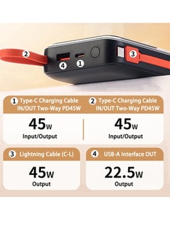 xinzhen Power Bank 20000mAh, PD45W Dual-Direction Charging, Laptop Charging Support Purple Black  - Image 4