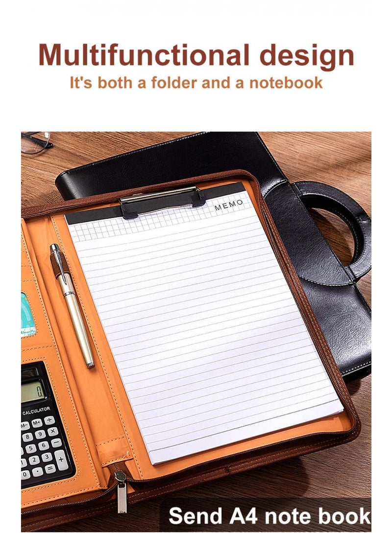 Y&D A4 Portable Loose Leaf Folder Multifunctional Folder File Folder Storage Hard Board With Calculator And Note Paper - Image 3