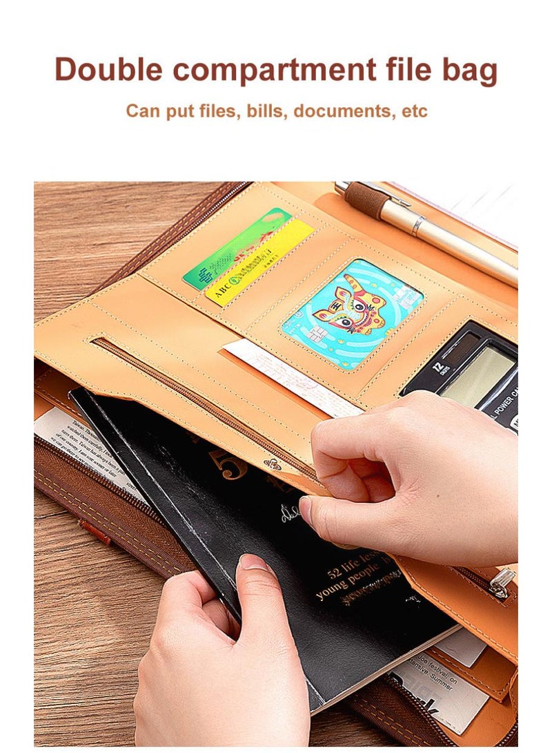 Y&D A4 Portable Loose Leaf Folder Multifunctional Folder File Folder Storage Hard Board With Calculator And Note Paper - Image 5