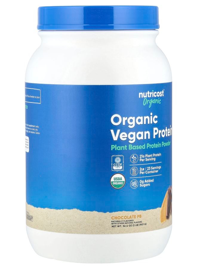 Nutricost Organic Vegan Protein Chocolate PB 2 lb (907 g) - Image 2