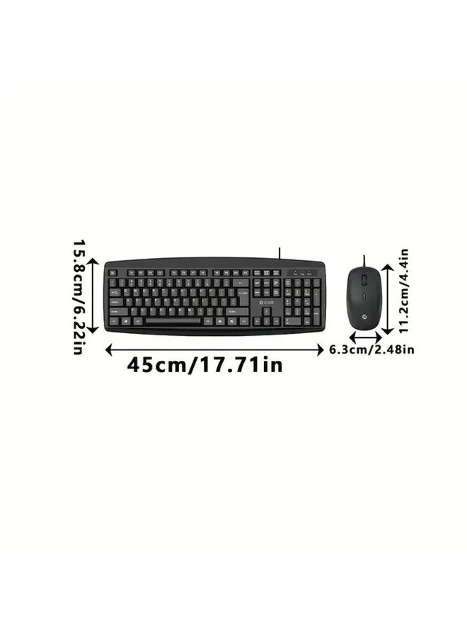 KM100 Silent Keyboard and Mouse Set USB Office Ergonomic Anti Slip Matte Surface - Image 2