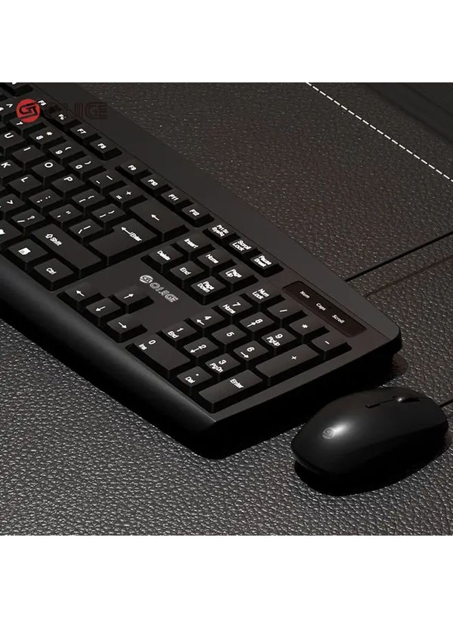 KM100 Silent Keyboard and Mouse Set USB Office Ergonomic Anti Slip Matte Surface - Image 3
