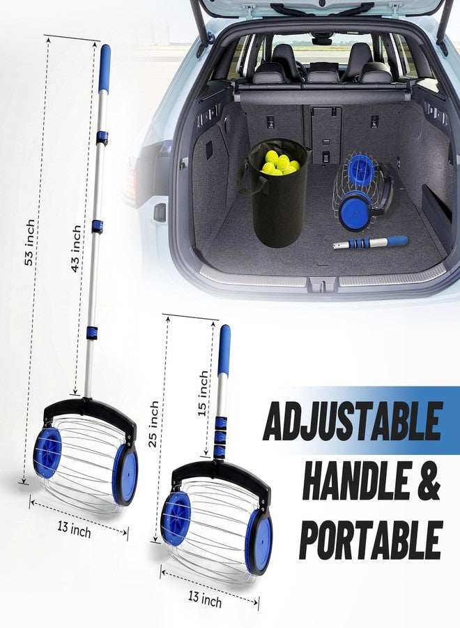 zozen Tennis Ball Picker with Storage Bag, No Bending Quick Pickup Roller, Adjustable Telescopic Handle, Holds Up to 28 Tennis Balls, Lightweight & Portable Collector for Tennis/Pickleball/Baseball - Image 2