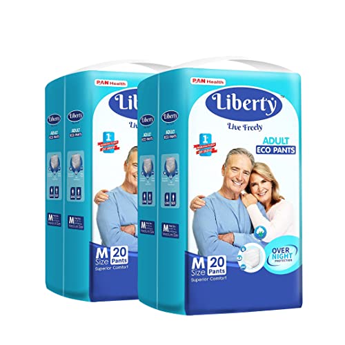 Liberty Eco Adult Diaper Pants Unisex, Medium 2x20 Pcs, Waist Size (61-115 cm | 24-45 Inches) (Pack of 2) - Image 1