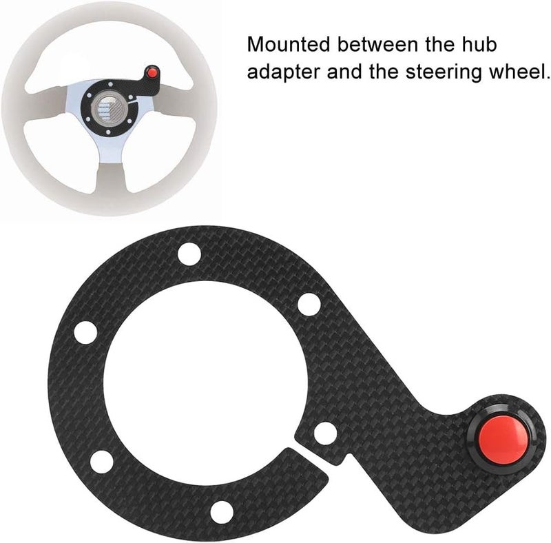 Car Steering Wheel Horn Button Kit External Horn Button Set, Carbon Fiber 6 Bolts Steering Wheel External Horn Button Kits, Universal Horn Button Set for MOMO OMP Nardi Sparco (one) - Image 3