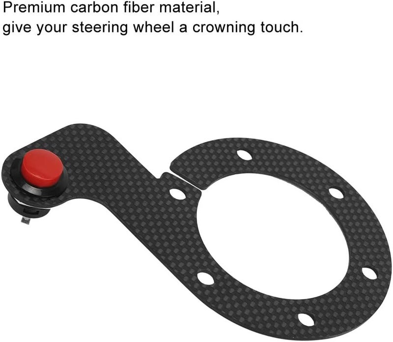 Car Steering Wheel Horn Button Kit External Horn Button Set, Carbon Fiber 6 Bolts Steering Wheel External Horn Button Kits, Universal Horn Button Set for MOMO OMP Nardi Sparco (one) - Image 4