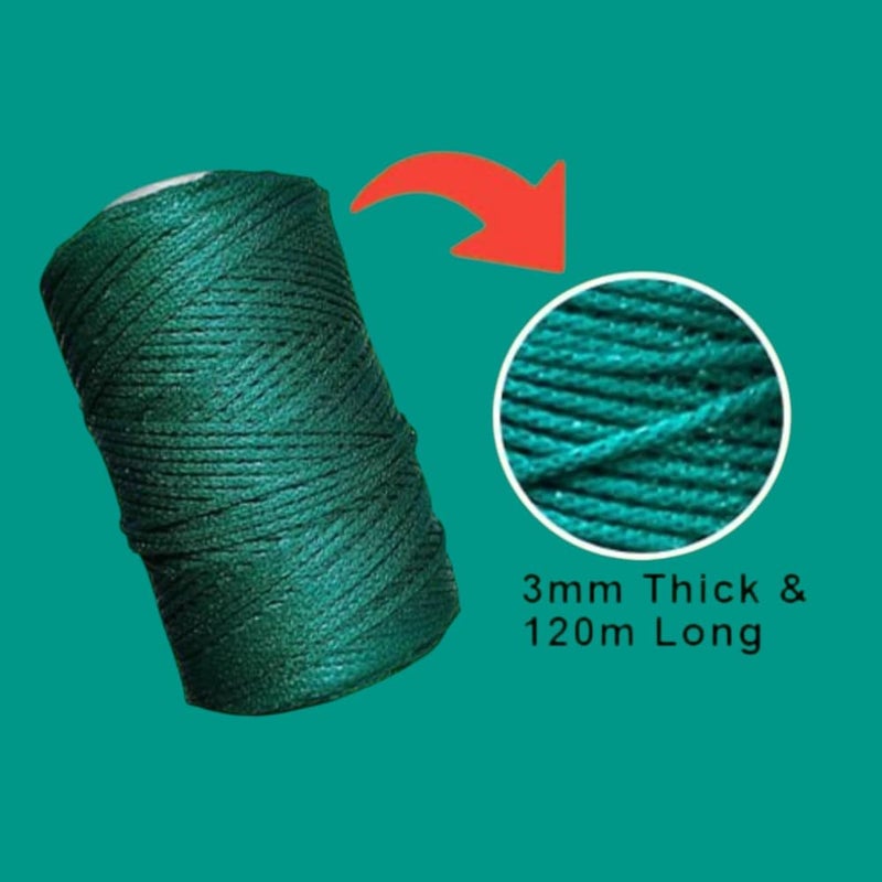 Petalzone Nylon Rope 120 Meters UV Coated 3mm Thickness for Shade Net Stitching Creeper Nets Making and Gardening Purpose (Pack of 2) - Image 4