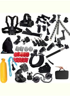 O Ozone O Ozone 50-In-1 Action Camera Accessory Kit Compatible with Go Pro Hero 13 12 11 10 9 8 7 3, Go Pro Max Go Pro Fusion Insta360 DJI OSMO Action Cameras and More Accessories  - Image 1