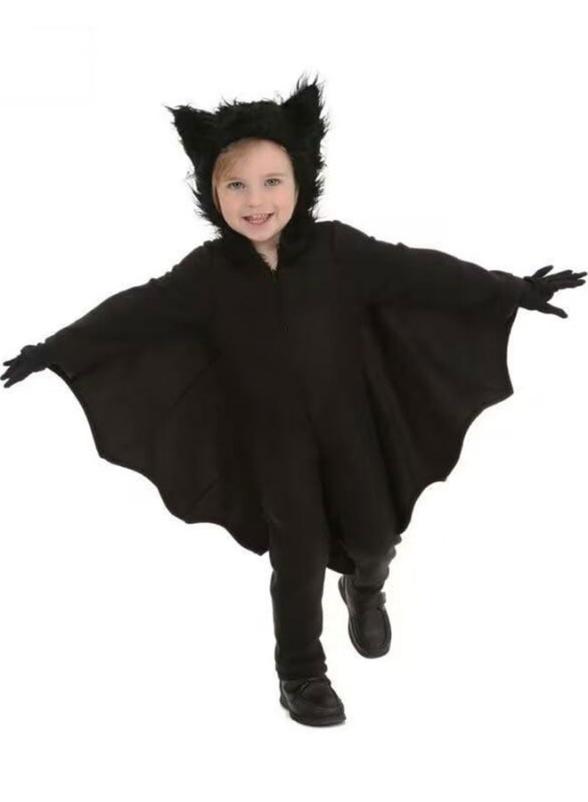 GoldenLike Kids Bat Costumes,Black Bat Costumes for Boys and Girls,Vampire Costume,Bat Cape with Wing and Gloves,Scary Animal Bat Cosplay Costumes Set for  Birthday Cosplay Party (Size:S) - Image 1