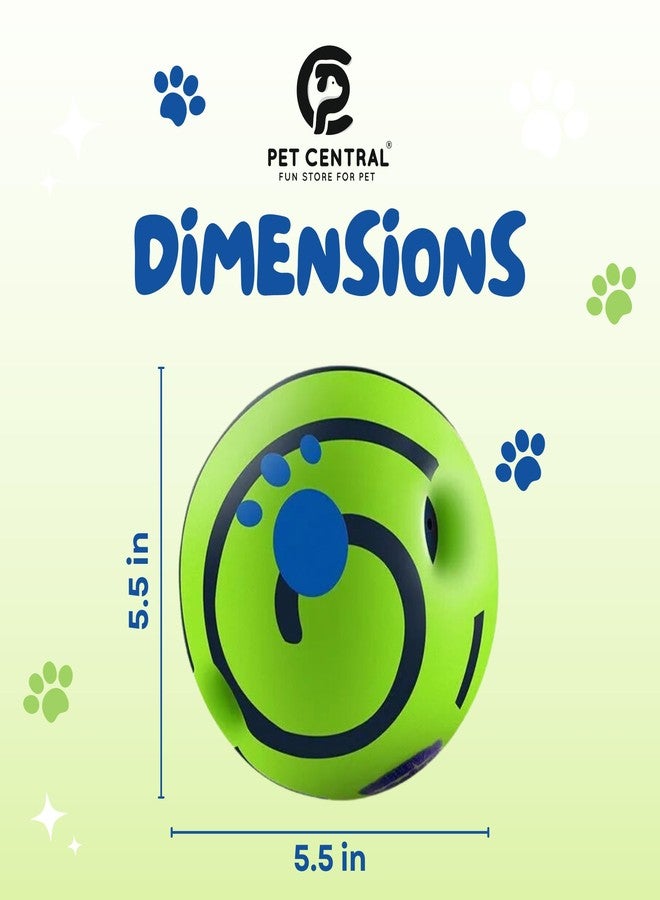 PET CENTRAL Interactive Toy Ball for Dogs Bouncing Giggle Ball Chew Ball for Aggressive Dogs Molar Dog Ball Self Moving Dog Toys Green Fun Ball for Medium and Large Dogs Pet Supplies - 5.5”x 5.5” - Image 4