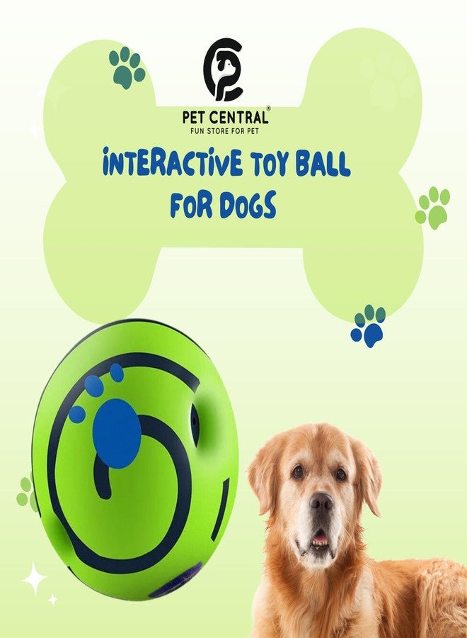 PET CENTRAL Interactive Toy Ball for Dogs Bouncing Giggle Ball Chew Ball for Aggressive Dogs Molar Dog Ball Self Moving Dog Toys Green Fun Ball for Medium and Large Dogs Pet Supplies - 5.5”x 5.5” - Image 2