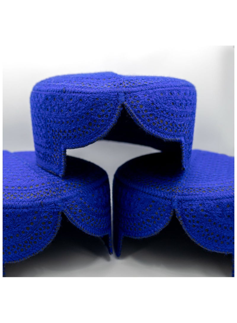 Sindhi Topi Kufi Traditional Ethinic Handmade Cap with Embroidered Front Cut for Kids, Ramadan, Eid Gift for Muslims Made in Pakistan - Image 2