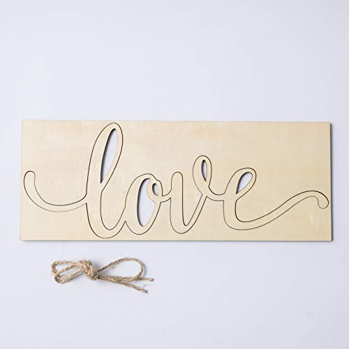 Lamantery Love Wooden Sign 2Pack Cutout Love Wood Letter Hanging Decorative DIY Words Sign Door for Home Shop Hotel - Image 3