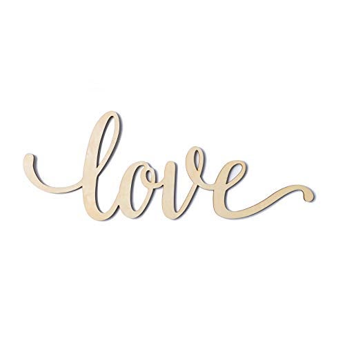 Lamantery Love Wooden Sign 2Pack Cutout Love Wood Letter Hanging Decorative DIY Words Sign Door for Home Shop Hotel - Image 1