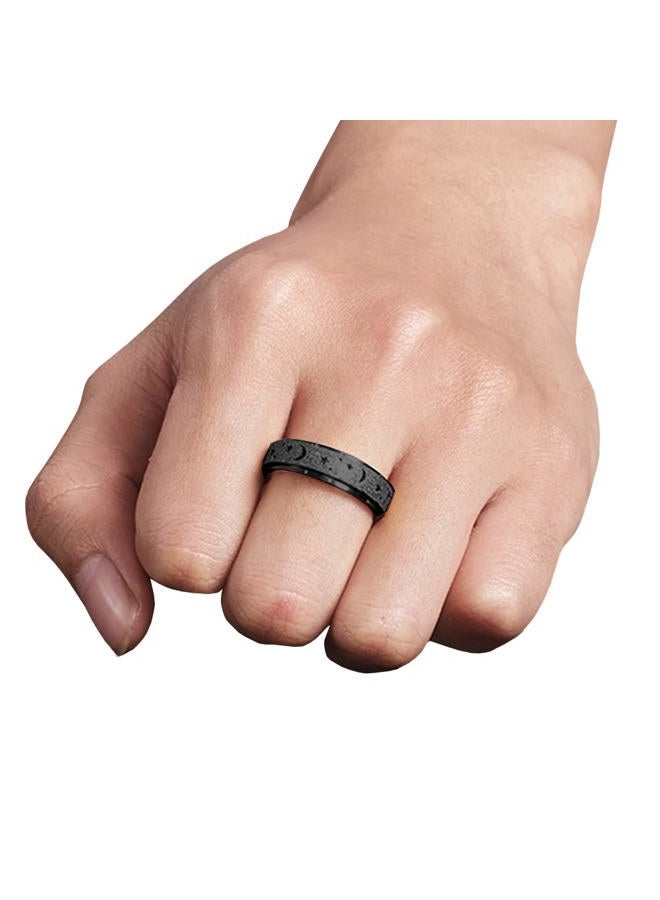 OreilleStar Anxiety Ring for Women Spinner Ring: Fidget Ring Anxiety Relief Items Spinner Rings for Anxiety Fidget Rings for Anxiety for Women Anti Anxiety Fidget Ring Men Teens (Moon Star-Black, 7) - Image 4