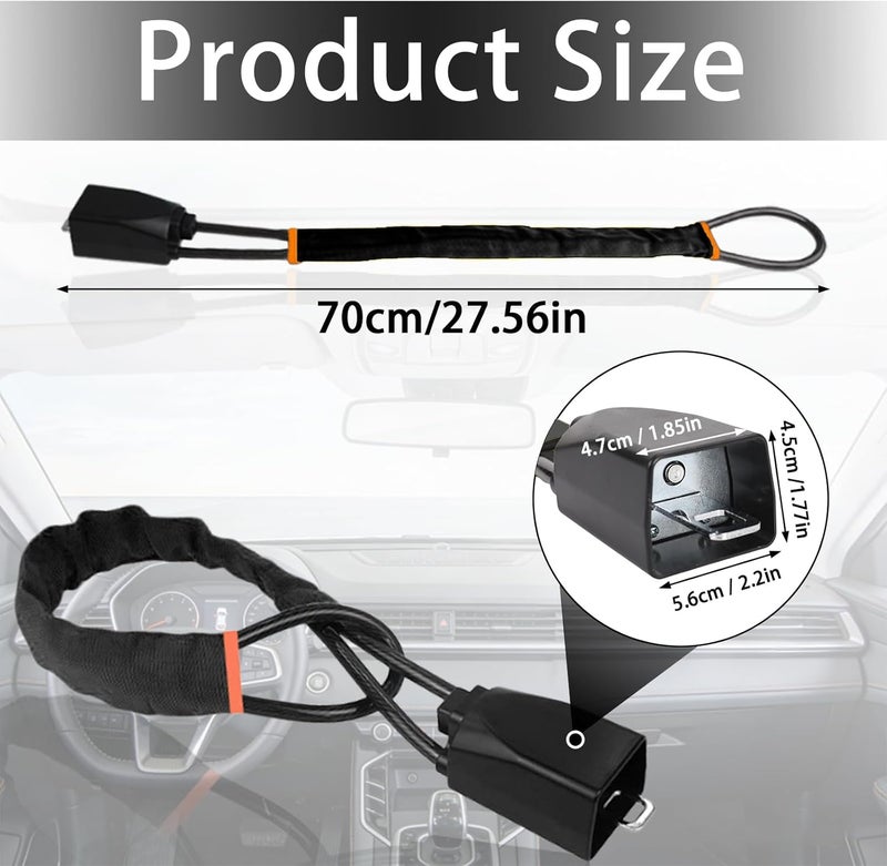 SiHuiTu Steering Wheel Lock with 3 Keys - Anti-Theft Car Security Device with Cut-Resistant Cable - Image 2