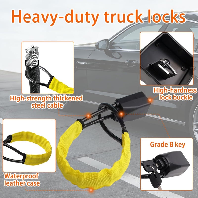 SiHuiTu Steering Wheel Lock with 3 Keys - Anti-Theft Car Security Device with Cut-Resistant Cable - Image 3