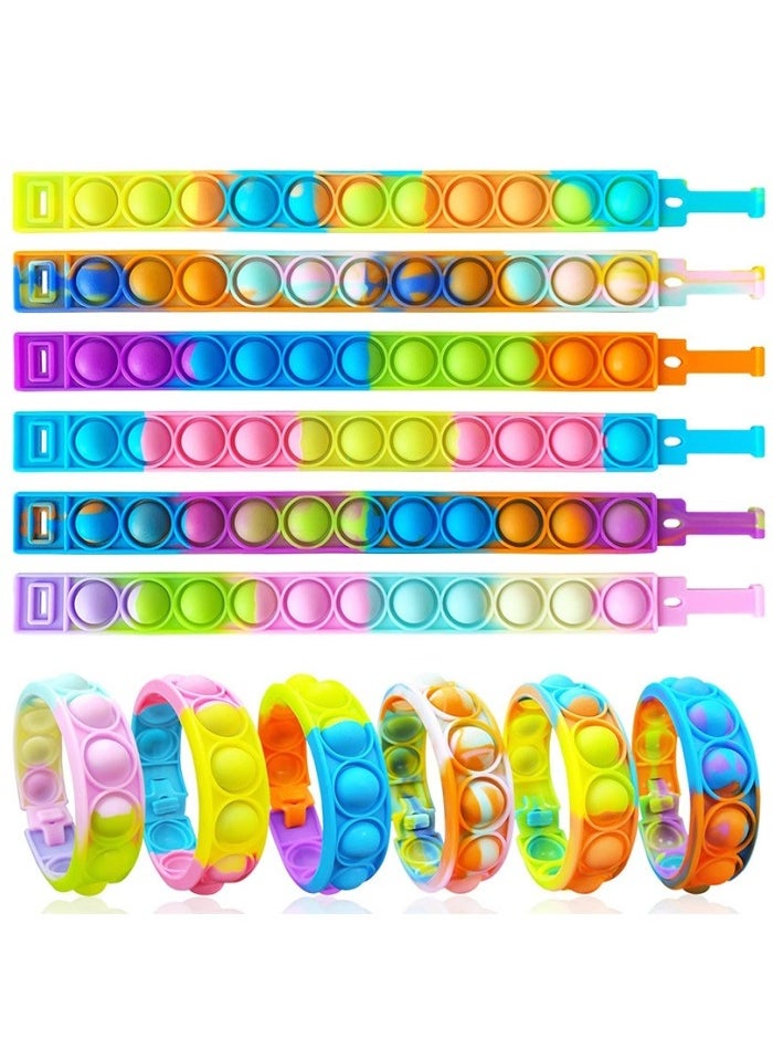 12 Pcs Pop Bracelet Bubble Fidget Sensory Toys for Party Favors, Pop Keychain Bulk for Classroom Prizes, Easter Egg Basket Stuffers Christmas Valentine Gifts for Kids Students  - Image 1