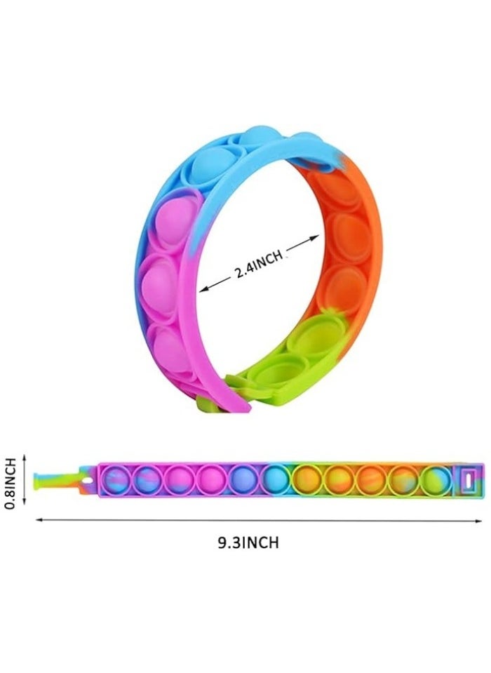 12 Pcs Pop Bracelet Bubble Fidget Sensory Toys for Party Favors, Pop Keychain Bulk for Classroom Prizes, Easter Egg Basket Stuffers Christmas Valentine Gifts for Kids Students  - Image 2