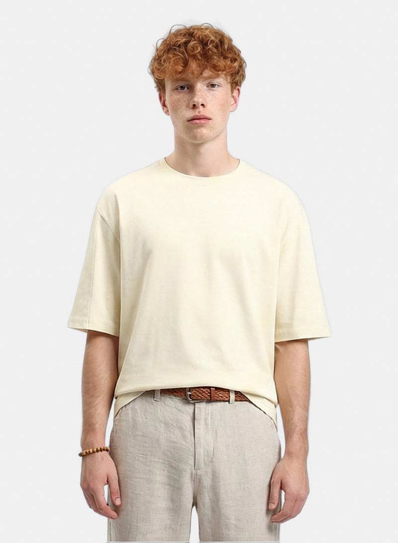RAVIN Men Comfy Elbow-Sleeves Cotton Tee - Image 1