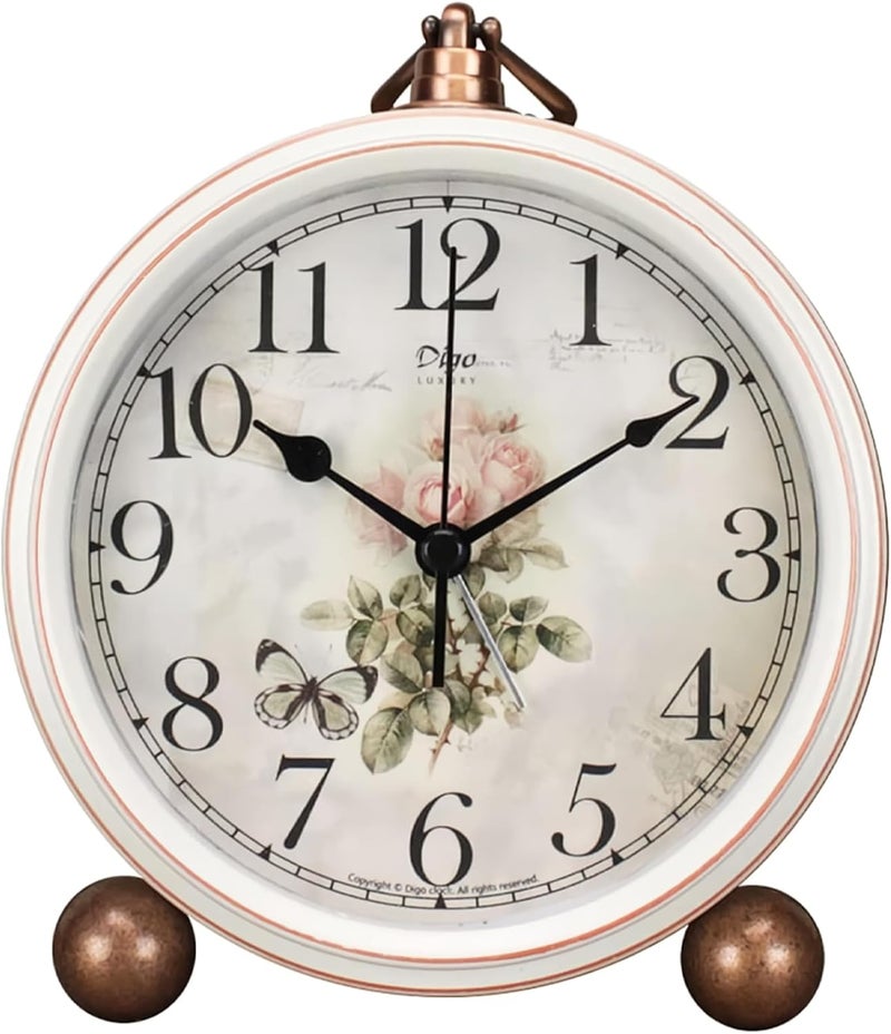 MAX SPACE Classic Vintage Clock - Elegant and Decorative Analog Clocks,Silent Non-Ticking Clock with Distressed Metal Frame for Office, Living Room or Bedroom - Image 1