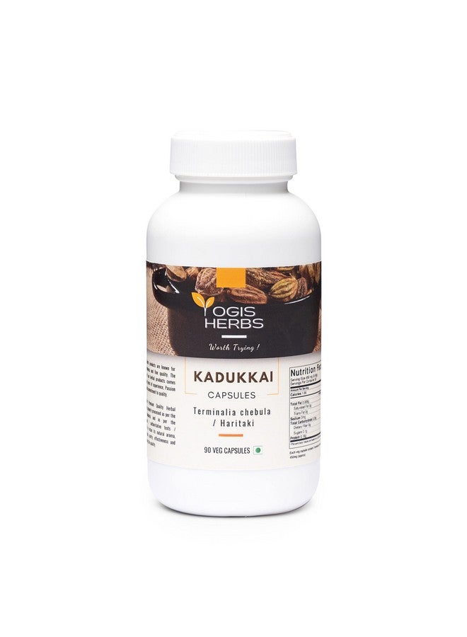 YOGIS HERBS Kadukkai Capsules (Terminalia Chebula/Haritaki) 90 Veg Capsules - Image 1