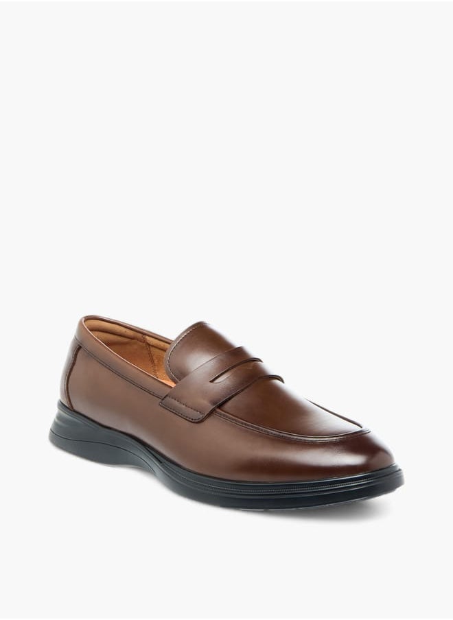 Le Confort Mens Solid Slip-On Loafers With Cutout Detail  - Image 1
