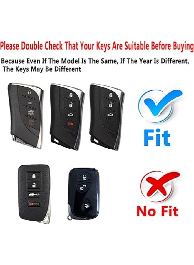 OUYoo Compatible with lexus Key fob Cover with Keychain,Metal Keychain,TPU Protective Key case,Upgrade the TPU surface texture shell,Compatible with 2018-2025 ES250 ES350 UX200 NX300h RX350 RX450h GX460 TX550 LX600 LS500 LC500h ect new Remote Smart Key,With keychain.(green) - Image 2