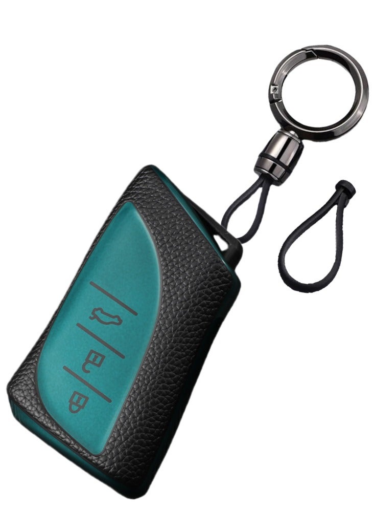 OUYoo Compatible with lexus Key fob Cover with Keychain,Metal Keychain,TPU Protective Key case,Upgrade the TPU surface texture shell,Compatible with 2018-2025 ES250 ES350 UX200 NX300h RX350 RX450h GX460 TX550 LX600 LS500 LC500h ect new Remote Smart Key,With keychain.(green) - Image 1