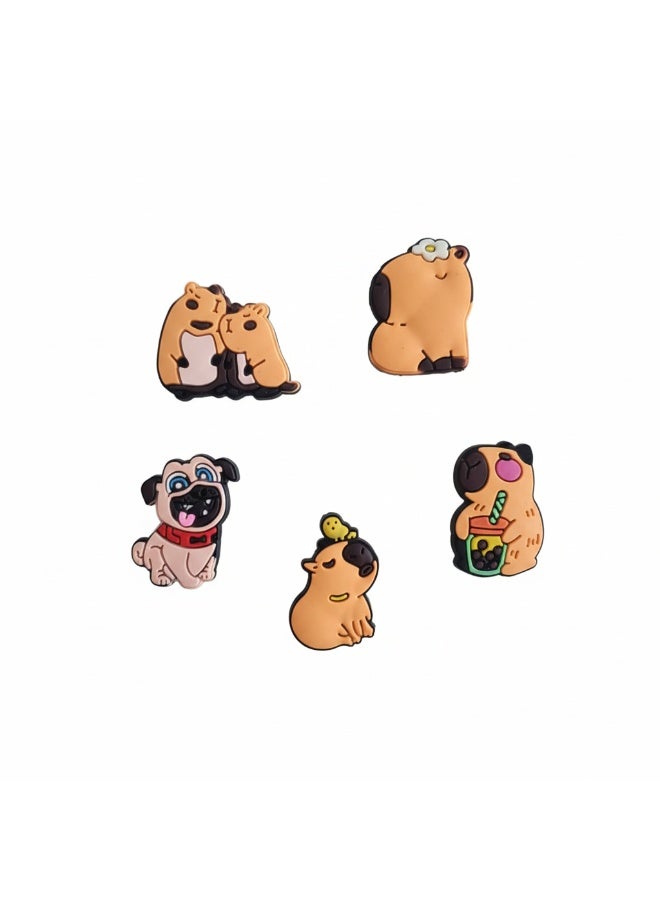 مجموعة مكونة من ٥ قطع زينات ملونة للأحذية – إكسسوارات مرحة لتزيين أحذية الكلوغ - Image 1