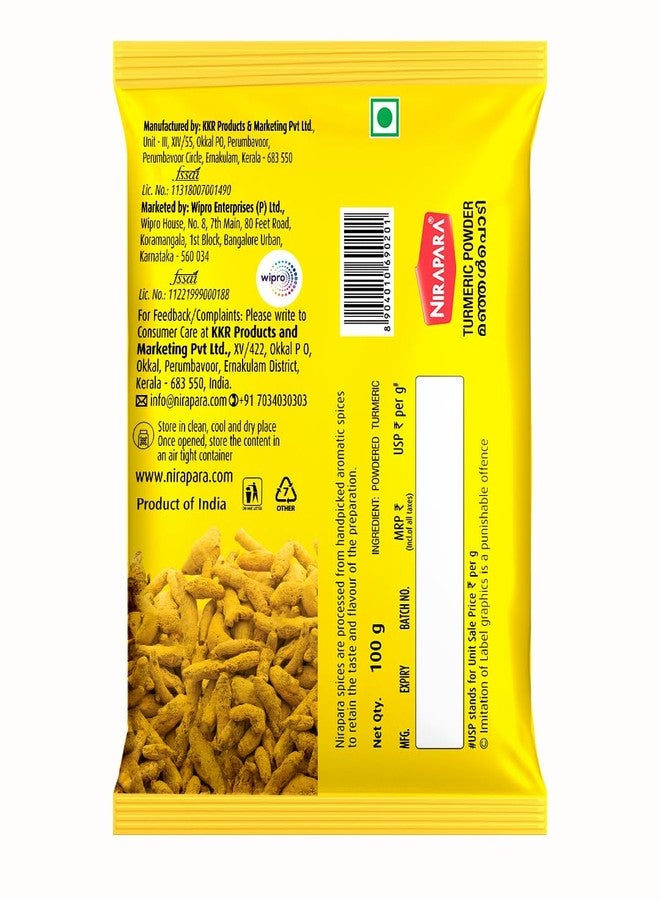 Nirapara Turmeric Powder for Incredible Taste and Flavour| Perfectly Grounded for Rich Texture & Aroma| No Added Flavours & Colours| Hygienically Packed| 100g x 5 | 500 gms - Image 3