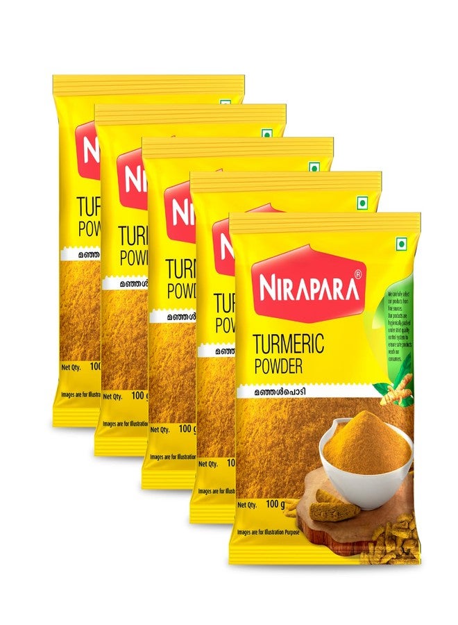 Nirapara Turmeric Powder for Incredible Taste and Flavour| Perfectly Grounded for Rich Texture & Aroma| No Added Flavours & Colours| Hygienically Packed| 100g x 5 | 500 gms - Image 1