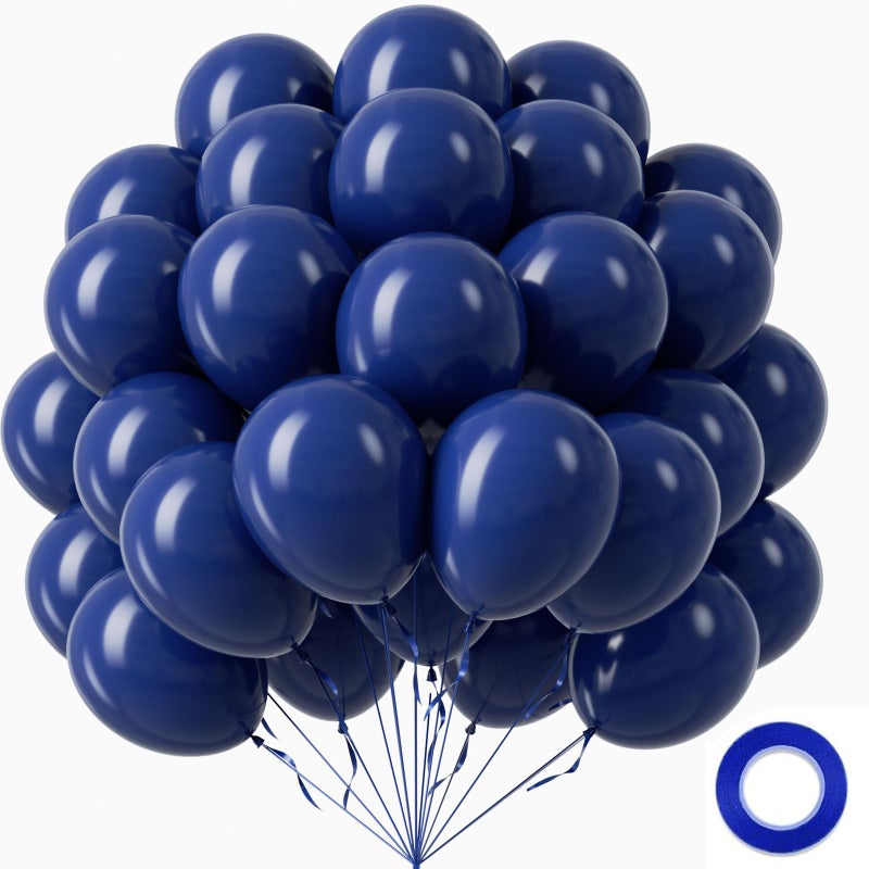 awenztech Navy Blue Balloons 12 inch, Navy Latex Balloons 50pcs Party Balloon for Graduation Wedding Birthday Party Decorations - Image 1