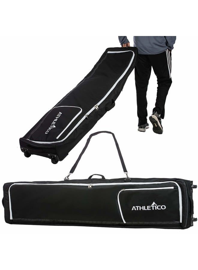 Athletico Rolling Double Ski Bag - Padded Ski Bag with Wheels for Air Travel (Black, 175cm) - Image 1
