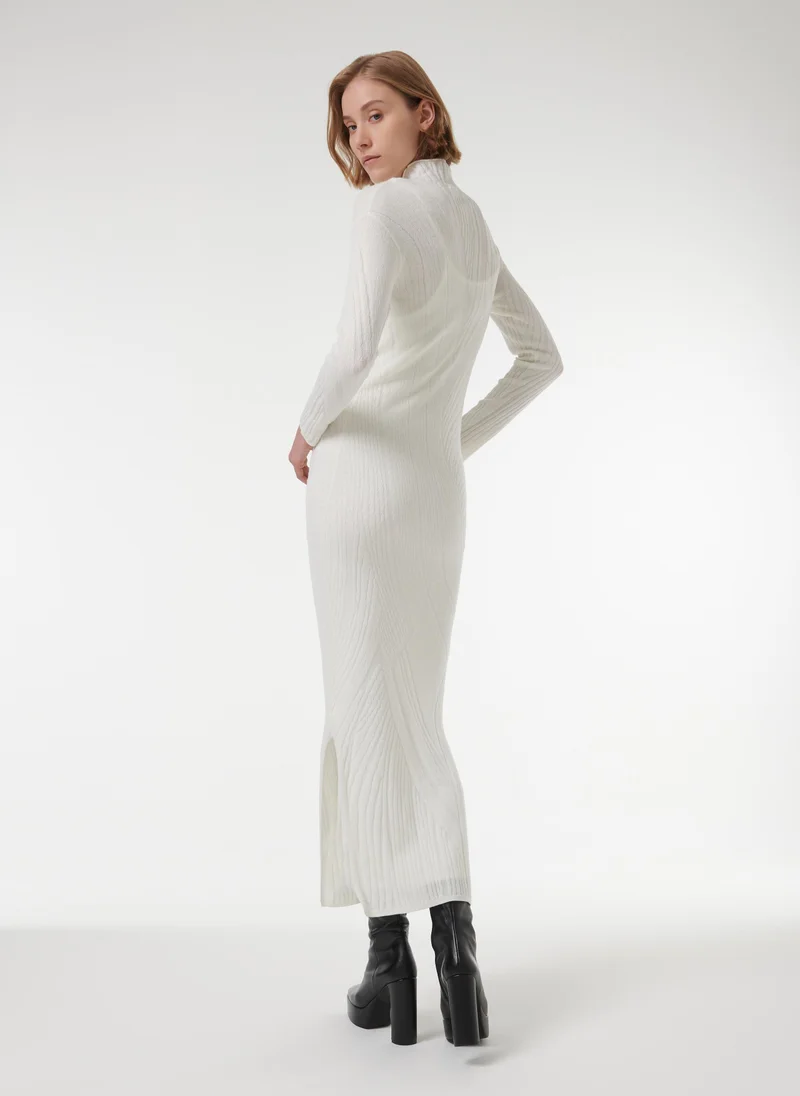 Leem  High-Neck Jacquard Knit Dress for Women | Best Price UAE