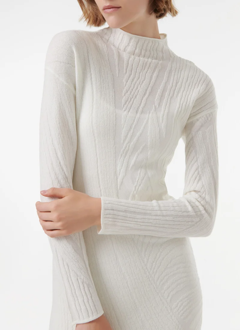 Leem  High-Neck Jacquard Knit Dress for Women | Best Price UAE