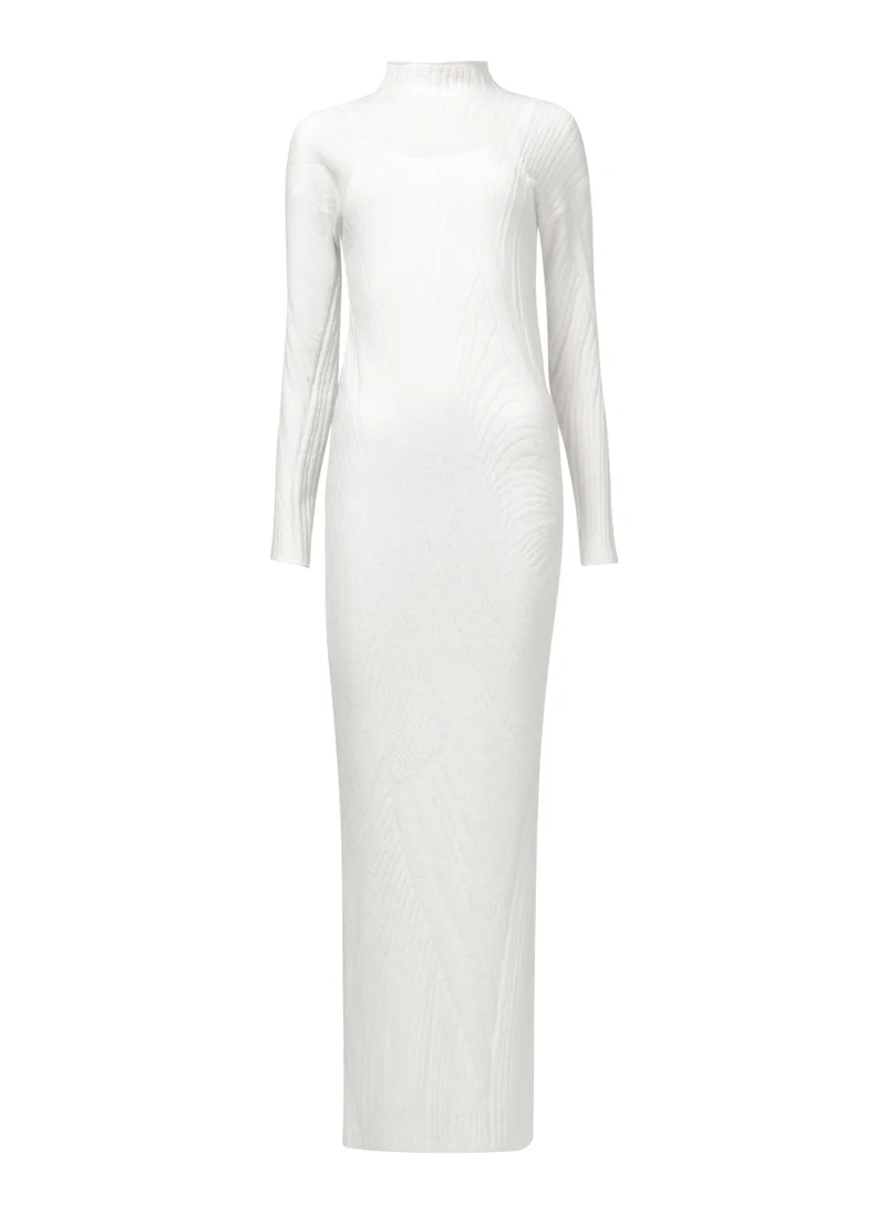 Leem  High-Neck Jacquard Knit Dress for Women | Best Price UAE