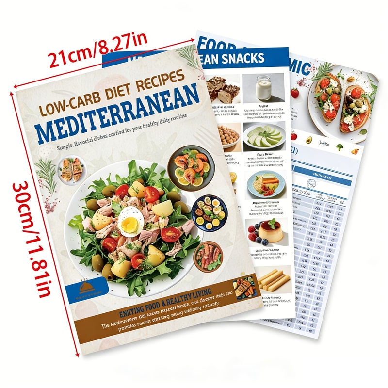 Mediterranean Diet Food List Ingredient Meal Plan Sticker Lunch Breakfast Recipes Cookbook Chart Healthy Living Guide Multicolor - Image 2