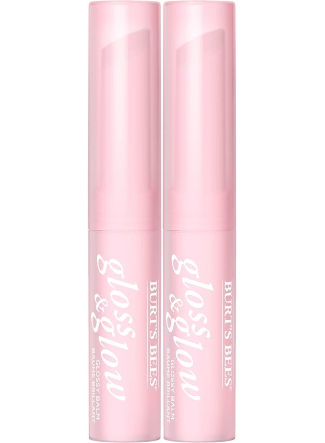 Burt's Bees Lip Gloss and Glow Glossy Balm, 100% Natural Makeup, Wine Wednesday (Pack of 2 Tubes) - Image 1