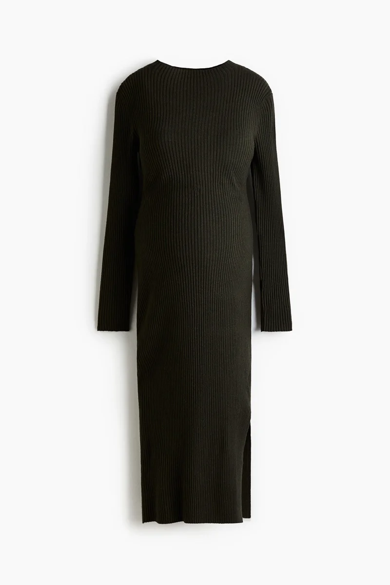 H&M MAMA Rib-knit turtleneck dress