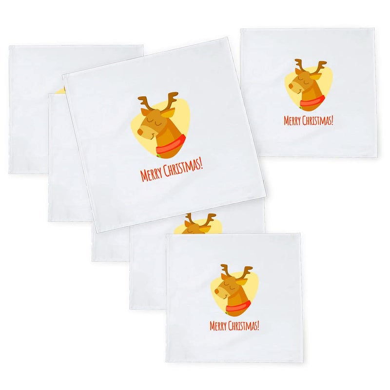 Khakee 6 Pcs Christmas Theme Silk Table Napkins 10x 10 for Xmas Decoration Christmas OrnamentsChristmas Giftxmas21163 - Image 1