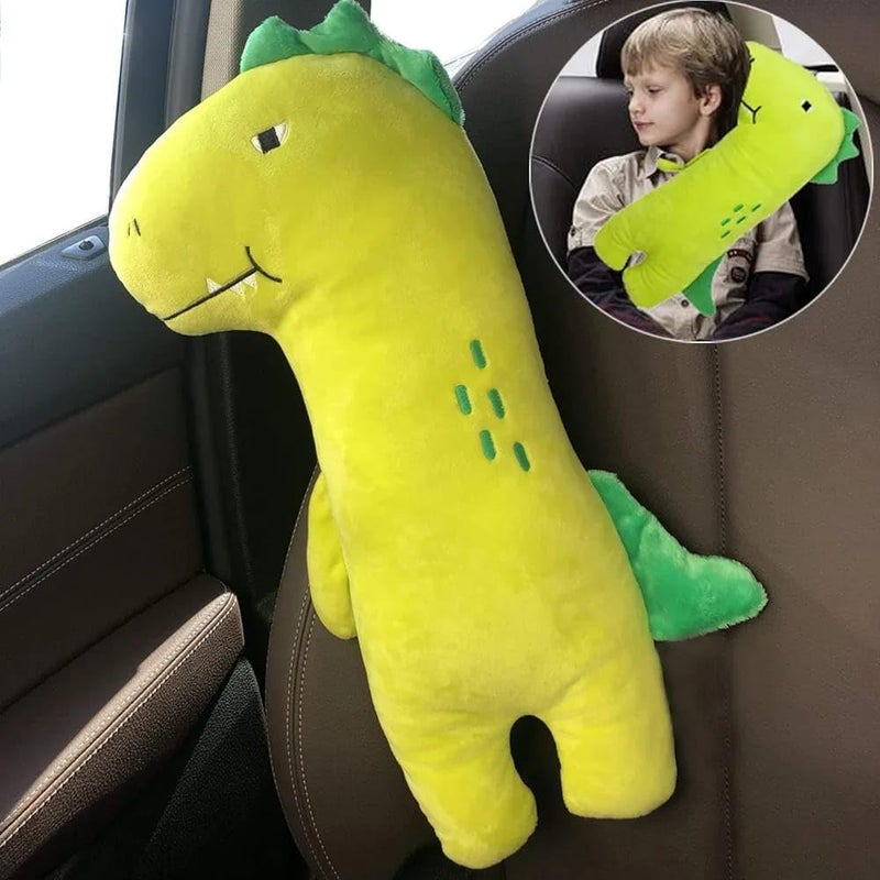 ZUKU ZUKU Kids car suppport Printed u-Shape Travelling Neck Band for Newborn Baby Mothers, Kids Neck Back Safety Cushions Teddy Pillow Soft Toys (Kids car Support Pillow seat Belt Green) - Image 5