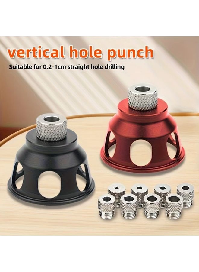Black Vertical Hole Locator Aluminum Alloy Drill Bit With Positioner And Nine Drill Bushings - Image 2