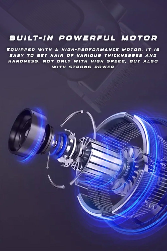 ميركيري ماكينة حلاقة/تشذيب شعر ميركوري قابلة لإعادة الشحن - محرك قوي مضاد للاهتزاز | شفرة بأربعة تروس | رأس قص حاد | شفرة متحركة من السيراميك | شاشة LED ذكية | مدة تشغيل تصل إلى ٢٤٠ دقيقة | بطارية طويلة الأمد ٢٥٠٠ مللي أمبير/ساعة | سهلة التنظيف - Image 5