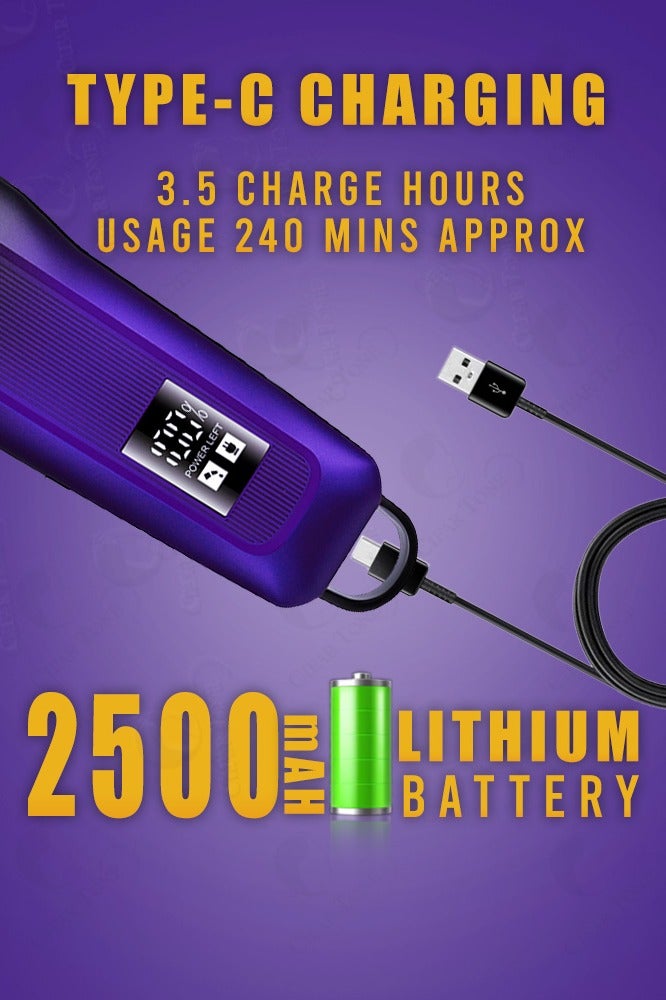 ميركيري ماكينة حلاقة/تشذيب شعر ميركوري قابلة لإعادة الشحن - محرك قوي مضاد للاهتزاز | شفرة بأربعة تروس | رأس قص حاد | شفرة متحركة من السيراميك | شاشة LED ذكية | مدة تشغيل تصل إلى ٢٤٠ دقيقة | بطارية طويلة الأمد ٢٥٠٠ مللي أمبير/ساعة | سهلة التنظيف - Image 4