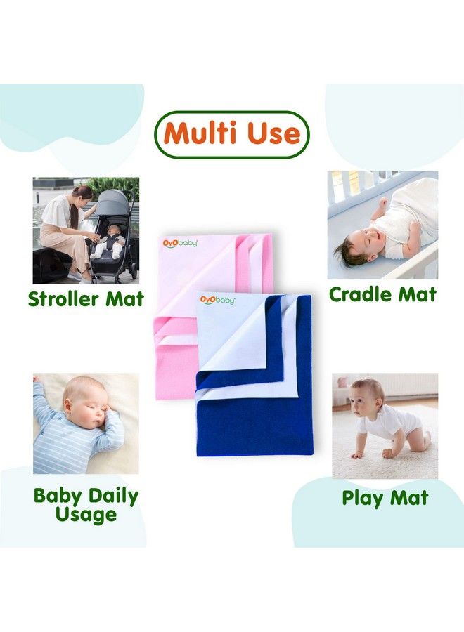 OYO BABY Instadry Anti Piling Fleece Extra Absorbent Quick Dry Sheet For Baby Baby Bed Protector Waterproof Baby Sheet Small Size 70X50Cm Pack Of 2 Salmon Rose Microfleece - Image 4