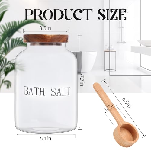 BKYFPQ 74 oz Glass Bath Salts JarBath Salt Container with Lid and ScoopBathroom Organizers and Storagefor Bathtub Accessories for WomenBathroom DecorHome Decor - Image 3
