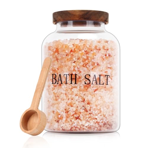 BKYFPQ 74 oz Glass Bath Salts JarBath Salt Container with Lid and ScoopBathroom Organizers and Storagefor Bathtub Accessories for WomenBathroom DecorHome Decor - Image 1